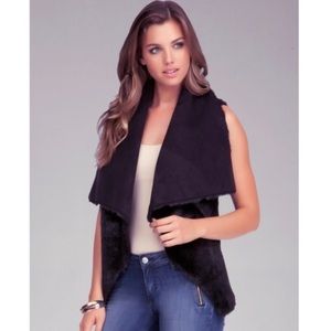 Bebe reversible faux fur vest